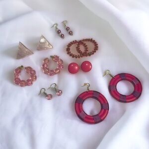 Vintage Barbie Barbiecore Pink Earrings Set